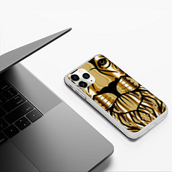Чехол iPhone 11 Pro матовый Лев, цвет: 3D-белый — фото 2
