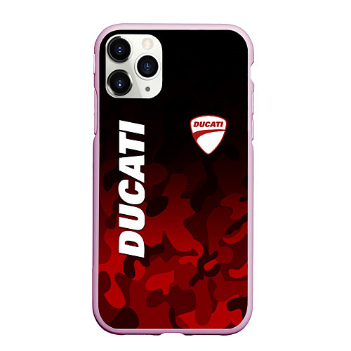 Чехол iPhone 11 Pro матовый DUCATI ДУКАТИ КАМУФЛЯЖ / 3D-Розовый – фото 1