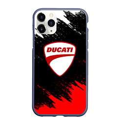 Чехол iPhone 11 Pro матовый DUCATI ДУКАТИ БРЫЗГИ, цвет: 3D-серый