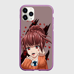 Чехол iPhone 11 Pro матовый Аниме-вампир, цвет: 3D-фиолетовый