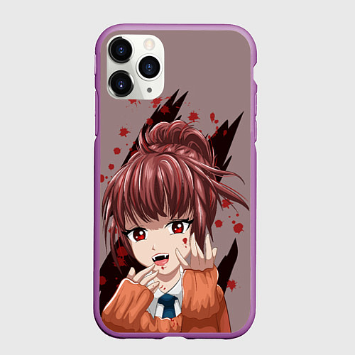 Чехол iPhone 11 Pro матовый Аниме-вампир / 3D-Фиолетовый – фото 1