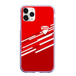 Чехол iPhone 11 Pro матовый DUCATI ДУКАТИ, цвет: 3D-светло-сиреневый