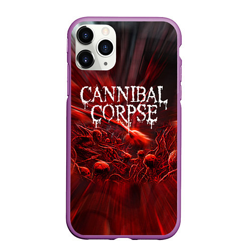 Чехол iPhone 11 Pro матовый Blood Cannibal Corpse Труп Каннибала Z / 3D-Фиолетовый – фото 1