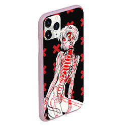 Чехол iPhone 11 Pro матовый Ева 00 Аянами Рей в X Ray, цвет: 3D-розовый — фото 2