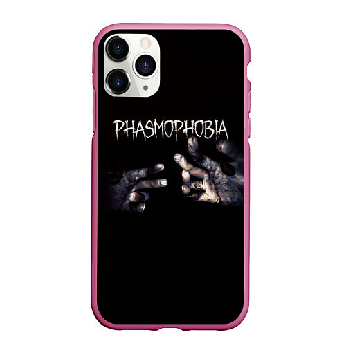 Чехол iPhone 11 Pro матовый Phasmophobia / 3D-Малиновый – фото 1