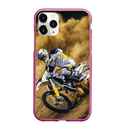 Чехол iPhone 11 Pro матовый HUSQVARNA ХУСКВАРНА SPORT, цвет: 3D-малиновый