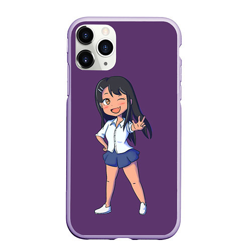 Чехол iPhone 11 Pro матовый Ms Nagatoro / 3D-Светло-сиреневый – фото 1