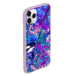 Чехол iPhone 11 Pro матовый Неоновые Звери, цвет: 3D-розовый — фото 2