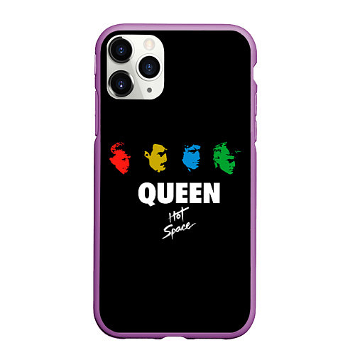 Чехол iPhone 11 Pro матовый Hot Space / 3D-Фиолетовый – фото 1