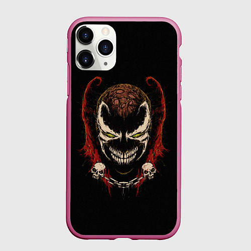 Чехол iPhone 11 Pro матовый Spawn профиль / 3D-Малиновый – фото 1
