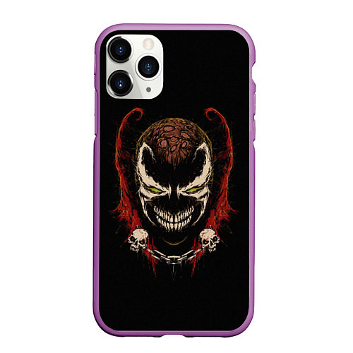 Чехол iPhone 11 Pro матовый Spawn профиль / 3D-Фиолетовый – фото 1