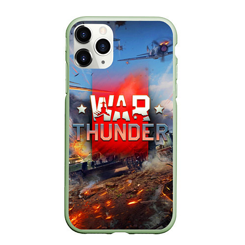 Чехол iPhone 11 Pro матовый WAR THUNDER ВАР ТАНДЕР / 3D-Салатовый – фото 1