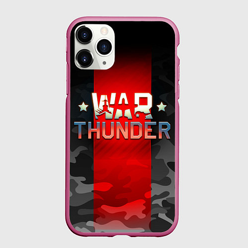 Чехол iPhone 11 Pro матовый WAR THUNDER ВАР ТАНДЕР / 3D-Малиновый – фото 1