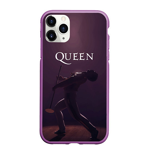 Чехол iPhone 11 Pro матовый Freddie Mercury Queen Z / 3D-Фиолетовый – фото 1