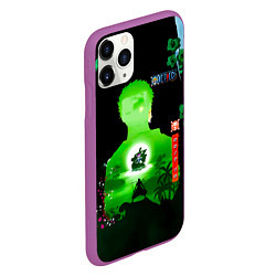 Чехол iPhone 11 Pro матовый Зоро One Piece Большой куш, цвет: 3D-фиолетовый — фото 2