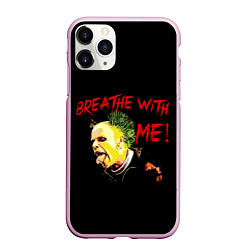 Чехол iPhone 11 Pro матовый Breathe whith me, цвет: 3D-розовый