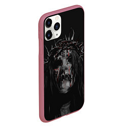 Чехол iPhone 11 Pro матовый Joey Jordison, цвет: 3D-малиновый — фото 2