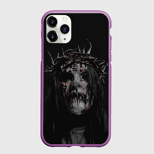 Чехол iPhone 11 Pro матовый Joey Jordison / 3D-Фиолетовый – фото 1