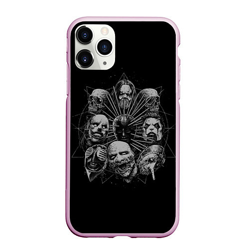 Чехол iPhone 11 Pro матовый Банда Слипнота / 3D-Розовый – фото 1