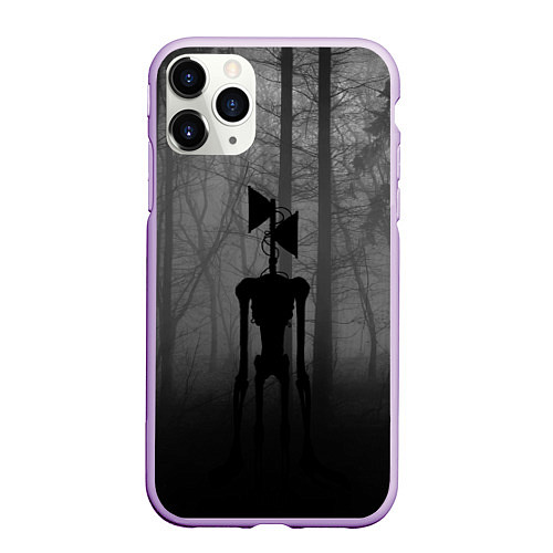 Чехол iPhone 11 Pro матовый Сиреноголовый Siren Head Игра / 3D-Сиреневый – фото 1