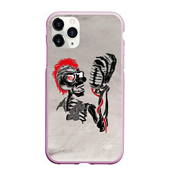 Чехол iPhone 11 Pro матовый Punk music, цвет: 3D-розовый