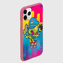 Чехол iPhone 11 Pro матовый Crazy Bomberman, цвет: 3D-малиновый — фото 2