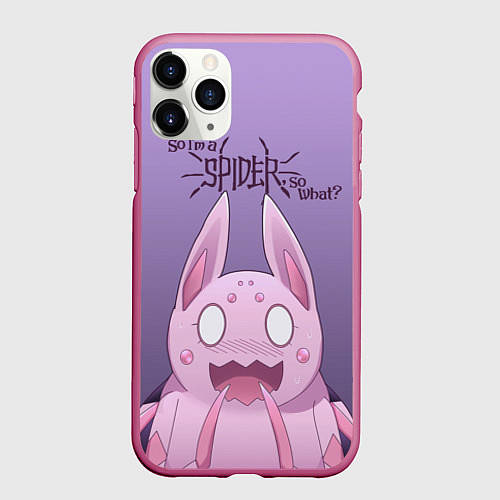 Чехол iPhone 11 Pro матовый Аниме Да, я паук, и что? / 3D-Малиновый – фото 1