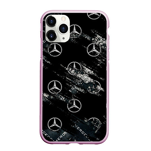 Чехол iPhone 11 Pro матовый MERCEDES / 3D-Розовый – фото 1