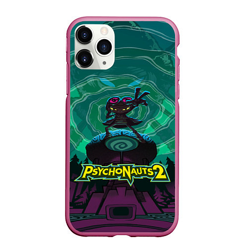 Чехол iPhone 11 Pro матовый PsychoNauts 2 Рас / 3D-Малиновый – фото 1