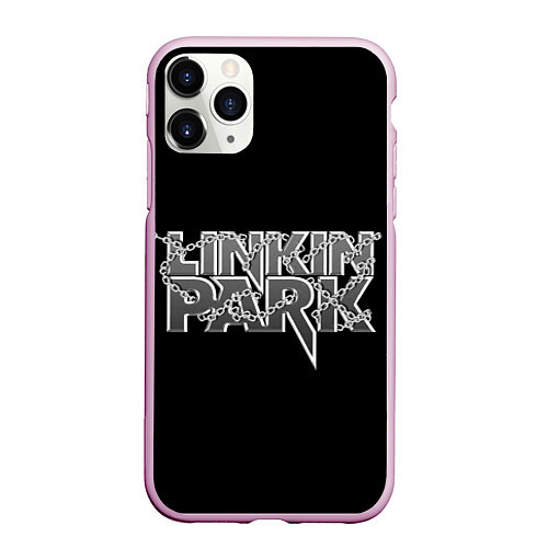 Чехол iPhone 11 Pro матовый Линкин парк в цепях / 3D-Розовый – фото 1