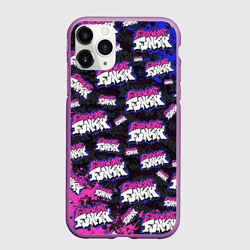 Чехол iPhone 11 Pro матовый FRIDAY NIGHT FUNKIN ЛОГОБОМБИН / 3D-Фиолетовый – фото 1
