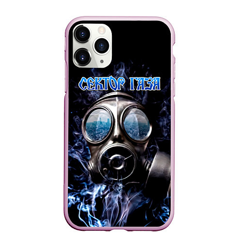 Чехол iPhone 11 Pro матовый Сектор Газа противогаз и дым / 3D-Розовый – фото 1