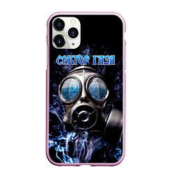 Чехол iPhone 11 Pro матовый Сектор Газа противогаз и дым, цвет: 3D-розовый