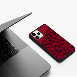 Чехол iPhone 11 Pro матовый Красный комбинированный узор, цвет: 3D-черный — фото 2