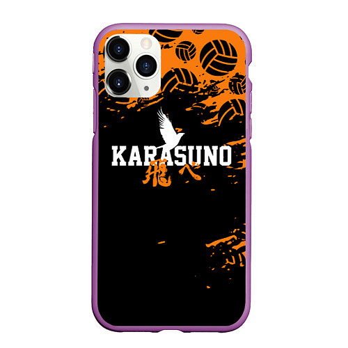 Чехол iPhone 11 Pro матовый KARASUNO КАРАСУНО / 3D-Фиолетовый – фото 1