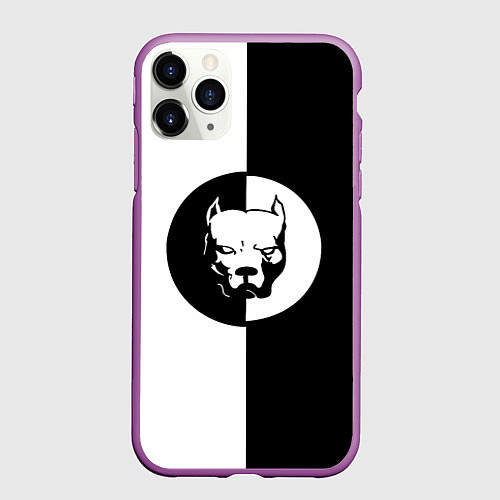 Чехол iPhone 11 Pro матовый PITBULL SYNDICATE ПИТБУЛЬ СИ / 3D-Фиолетовый – фото 1