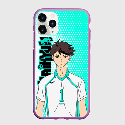 Чехол iPhone 11 Pro матовый Тоору Ойкава Oikawa Toru / 3D-Фиолетовый – фото 1
