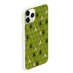 Чехол iPhone 11 Pro матовый Лес Текстура, цвет: 3D-белый — фото 2