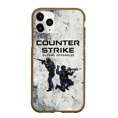 Чехол iPhone 11 Pro матовый COUNTER TERRORIST CS GO Z / 3D-Коричневый – фото 1