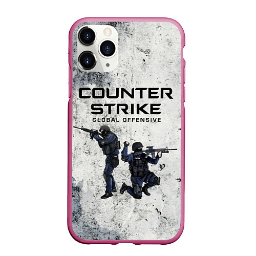 Чехол iPhone 11 Pro матовый COUNTER TERRORIST CS GO Z / 3D-Малиновый – фото 1