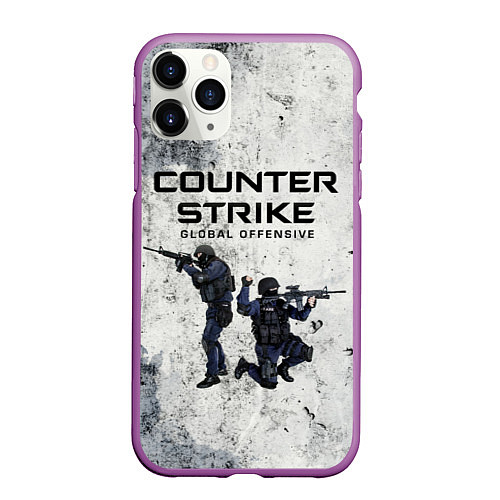 Чехол iPhone 11 Pro матовый COUNTER TERRORIST CS GO Z / 3D-Фиолетовый – фото 1