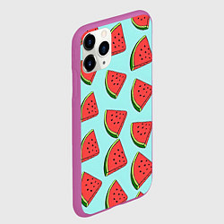 Чехол iPhone 11 Pro матовый Дольки арбузов, цвет: 3D-фиолетовый — фото 2