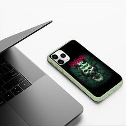 Чехол iPhone 11 Pro матовый SLIPKNOT, цвет: 3D-салатовый — фото 2