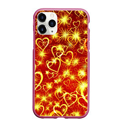 Чехол iPhone 11 Pro матовый Любовный взрыв, цвет: 3D-малиновый