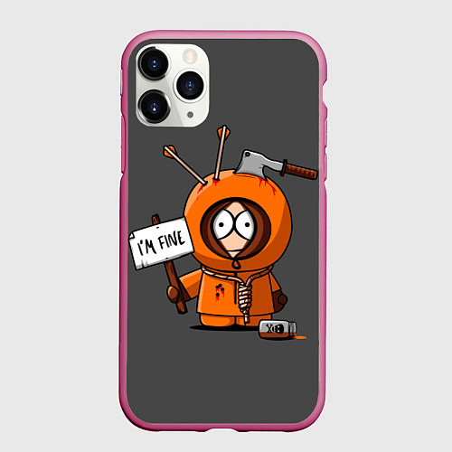 Чехол iPhone 11 Pro матовый Я в норме / 3D-Малиновый – фото 1
