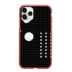 Чехол iPhone 11 Pro матовый Черно-белые фигуры 3D, цвет: 3D-красный