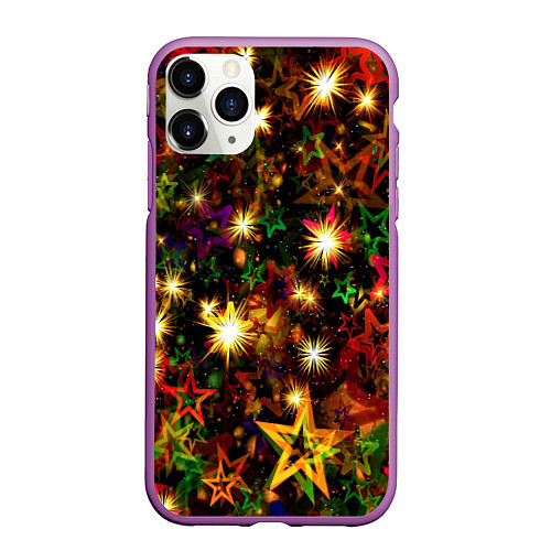 Чехол iPhone 11 Pro матовый Яркий день / 3D-Фиолетовый – фото 1