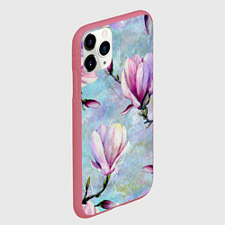Чехол iPhone 11 Pro матовый Живописная магнолия, цвет: 3D-малиновый — фото 2