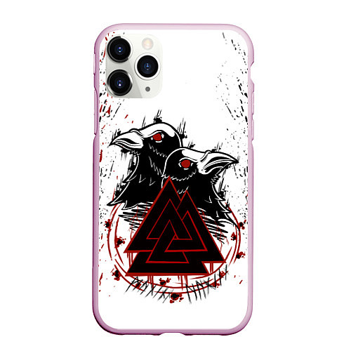 Чехол iPhone 11 Pro матовый VALKNUT RUNES Z / 3D-Розовый – фото 1