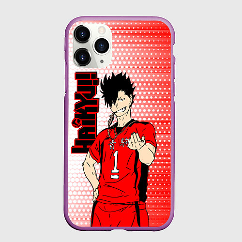 Чехол iPhone 11 Pro матовый Куроо Тецуро Kuroo Tetsuro / 3D-Фиолетовый – фото 1